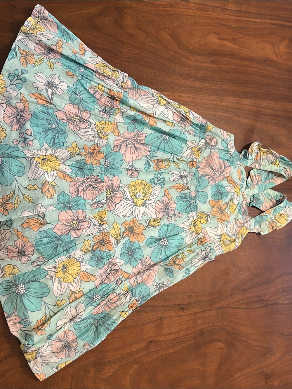 Joie Girls' Floral Halter Dress - Mint, Pink & Yellow